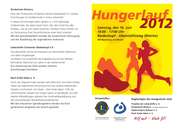 Förderverein ist wieder Begünstigter beim Hungerlauf am 16. Juni in Biedenkopf